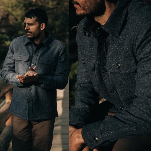 Taylor Stitch Chandler Jacket Navy Blue Small Sherpa Lining - Picture 1 of 8